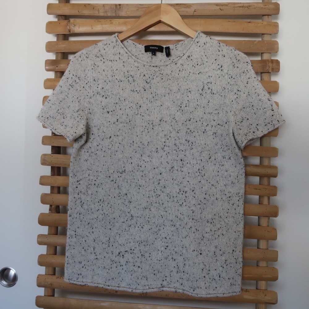 Theory Tolleree Short Sleeve Cashmere Sweater, M